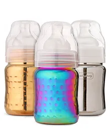 Babyhug Stainless Steel Feeding Bottle - 200 ml Combo Pack of 3