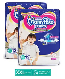 MamyPoko Extra Absorb Pant Style Diapers XX Large - 12 Pieces - (Pack of 2)