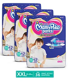 MamyPoko Extra Absorb Pant Style Diapers XX Large - 12 Pieces - (Pack of 3)