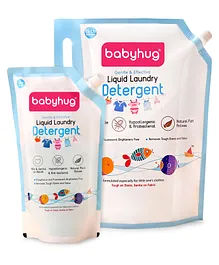 Babyhug Plant Based Disinfectant Liquid Laundry Detergent - 2250 ml (Refill pack Combo)