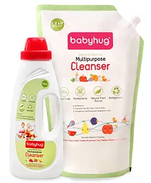 Babyhug Feeding Bottles, Accessories & Vegetables Disinfectant Liquid Cleanser - 1750 ml (Combo Pack)