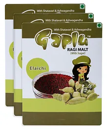 Gaplu Ragi Malt Elachi Flavour - 200gm Pack Of 3