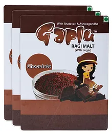 Gaplu Ragi Malt Chocolate Flavour - 200 gm Pack Of 3
