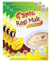 Gaplu Ragi Malt Mango Flavour - 250 gm Pack Of 3