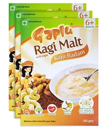 Gaplu Ragi Malt Kaju Badam Flavour - 250 gm Pack Of 3