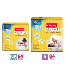 Babyhug Advanced Pant Style Diapers New Born - 64 Pieces & Babyhug Advanced Pant Style Diapers Small - 84 Pieces