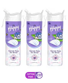 Bella Baby Happy Cotton Pads - 70 Pieces - (Pack of 3)