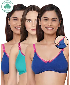 Buy Inner Sense Organic Antimicrobail Low Impact Lounge bra with remoavable  pads-Pink online