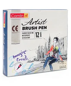 Buy Camlin Artist Brush Pens Assorted pack of 12 shades Online in India