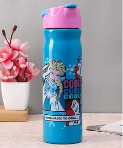 Disney Frozen Aluminum Water Bottle (Pink Flower Top) 