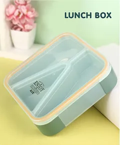 Yin & Yummy Triple Compartment Lunch Box With Spoon & Fork