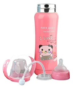 Stainless Steel Baby Feeding Bottle with Internal ML Marking, Silicon Grip  240ml