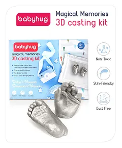  Baby Hand & Foot Casting Kit Set/Dark Wood Frame