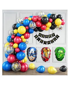 Spiderman Theme Birthday Decoration Items Kit with Foil Balloon Set