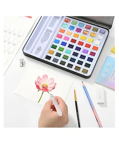 Watercolor Paint Set, 18 Colors Non-toxic Watercolor Paint with a Brush  Refillable a Water Brush Pen and Palette, Washable Water Color Paints Sets  for Kids Adults Artists Children Students Beginner 