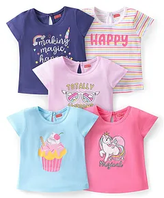 Toddler Girl Graphic Unicorn Print Ruffled Short-sleeve Tee