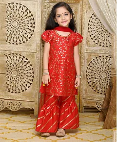 Satin Girl Kids Red Dance Kurta Salwar Set, 6 Years at Rs 600/set in New  Delhi