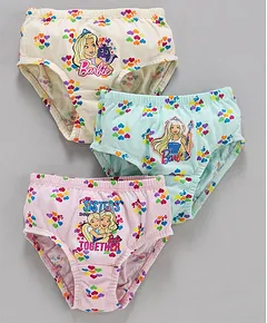 Red Rose Panties Barbie Print Pack of 3 - Pink Blue