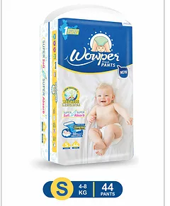 Baby Diaper Pants Small (S) Size, 4-8 kgs with ADL Technology - 42 Count -  12 Hours Protection
