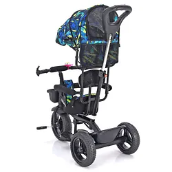 Babyhug Plug Play Apache Tricycle with Parental Handle and Printed Canopy Black Online in India Buy at Best Price from Babyhug.in