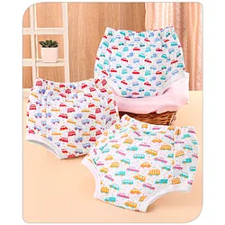 Babyhug 100% Cotton Padded Underwear Diapers Pack of 3 Size 3 Transport  Print - Multicolour Online in India, Buy at Best Price from