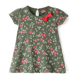 Buy Babyhug Cotton Knit Full Sleeves Frock with Leggings Floral