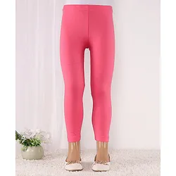 Solid Color Cotton Lycra Leggings in Pink
