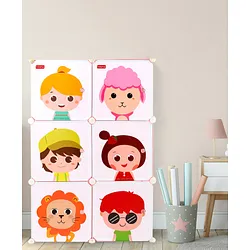 Babyhug 6 Cabinets Detachable Storage Unit Cartoon Print Pink Online in India Buy at Best Price from Babyhug.in