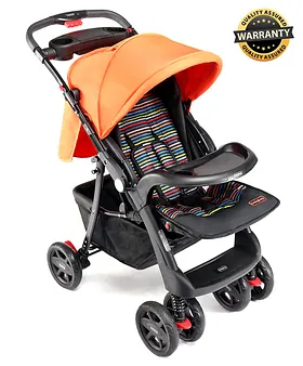 Buy Babyhug Lil Monsta Stroller with Adjustable Leg Rest - Orange & Black  Online at Low Prices in India 