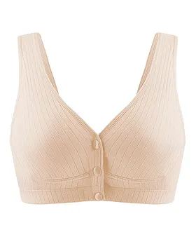 MOMISY Wirefree Cotton Front Button Closure Maternity Nursing Bra Grey  Online in India, Buy at Best Price from  - 10663347