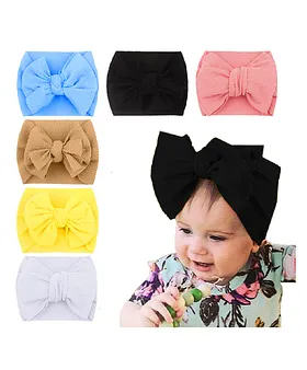 RAINBOW RETAIL baby multi-coloured baby girl hairband headbands glitter  elastic bow knot hair accessory set