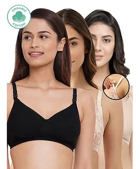 Buy Inner Sense Organic Antimicrobial Full covergae support bra-Peach Online