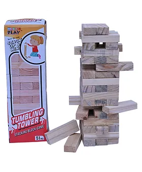 Wooden Stackable Standing Stacking Tumbling Blocks Game Play Toy Janga