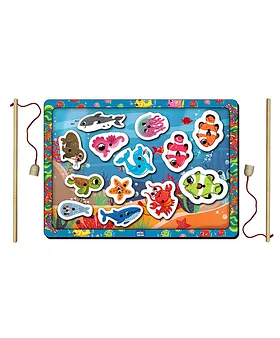 Mini Leaves Wooden Magnetic Fishing Game for Kids(13 Pieces