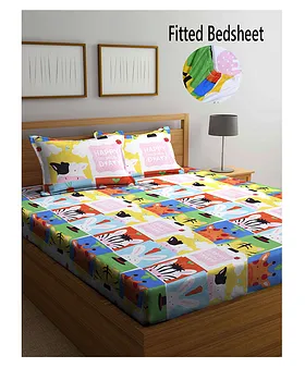 Vivid Fish Bed Sheet Set 3D Printed Polyester Green Bed Flat Sheet With  Pillowcase Bed Linen