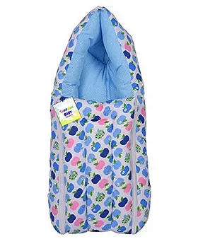 Baby Bed Cum Carry Nest Star And Rabbit Blue