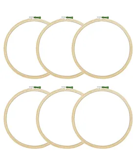 ASIAN HOBBY CRAFTS 4 Pieces Wooden Embroidery Hoop Ring Frame