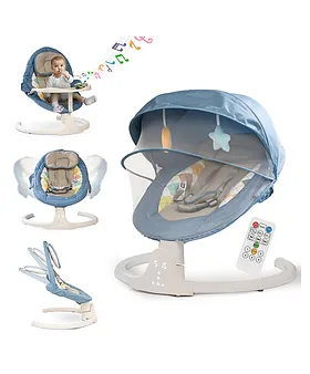 Baby Swing for Infants to Toddler,3 in 1 Electric Remote Control Baby  Rocker for Infants with Detachable Dinner Plate,4 Sway Ranges,Bluetooth  Support