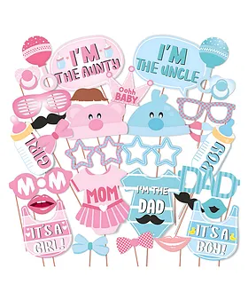 ZYOZI 15 Pieces Baby Shower Boy Photo Booth Props in Marathi- Baby