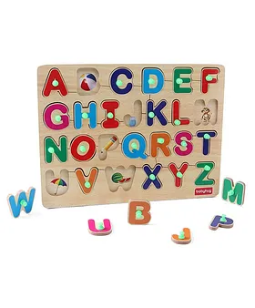 Puzzles for Kids Age 2-4 with Rack and Wooden Clock, 6 Pack Wooden Peg  Puzzles for Toddlers with Storage Holder Rack, Educational Toys - Alphabet