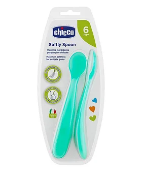 ezpz Tiny Spoon (2 Pack in Blue) - 100% Silicone Spoons for Baby Led  Weaning + Purees - Designed by a Pediatric Feeding Specialist - 6 Months+