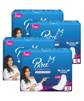 Paree Soft & Rash Free Sanitary Pads for Women|XL- 40 Pads|Quick  Absorption|Heavy Flow Champion|Double Feathers for Extra Coverage|Gentle