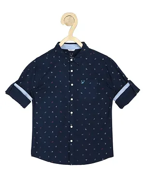 Allen Solly Juniors Full Sleeves Printed Shirt - Blue