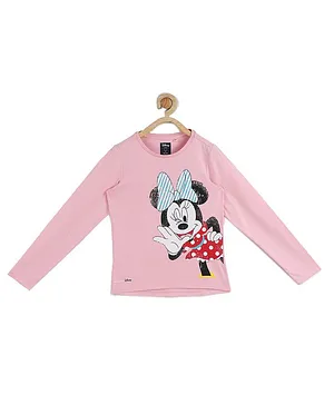 Allen Solly Juniors Full Sleeves Top Minnie Mouse Print - Pink