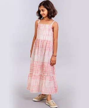 A Little Fable Sleeveless Tie & Dye Print Dress - Pink