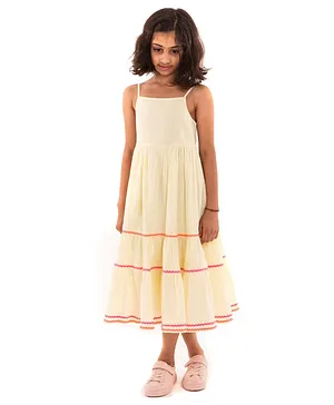A Little Fable Sleeveless Solid Dress - Yellow