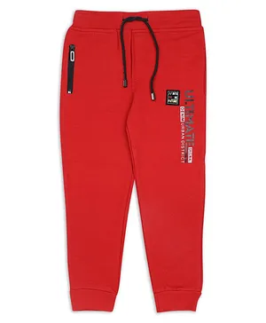 LEO Full Length Printed Pant - Red