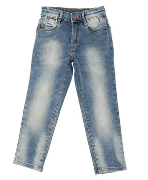 LEO Slim Fit Full Length Shaded Jeans - Blue
