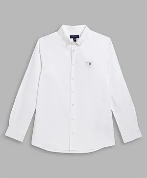 GANT Full Sleeves Solid Shirt - White