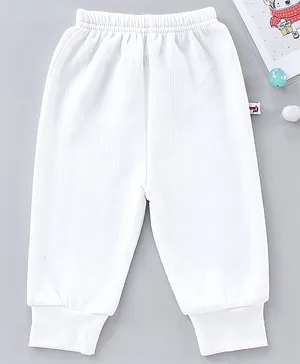 Mom's pet Full Length Solid Thermal Pants - White